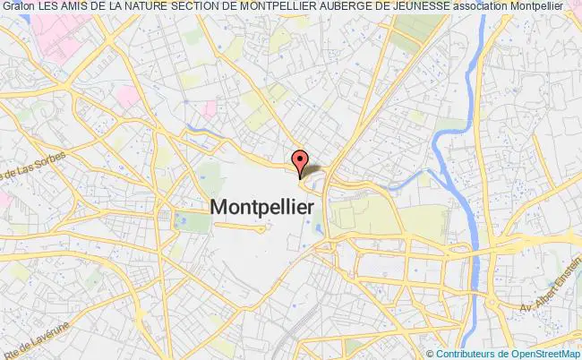 plan association Les Amis De La Nature Section De Montpellier Auberge De Jeunesse Montpellier