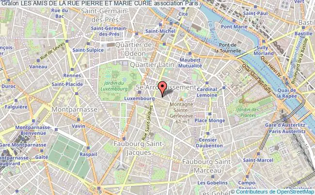 plan association Les Amis De La Rue Pierre Et Marie Curie Paris
