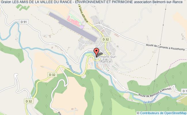 plan association Les Amis De La Vallee Du Rance - Environnement Et Patrimoine Belmont-sur-Rance