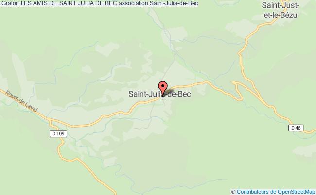 plan association Les Amis De Saint Julia De Bec Saint-Julia-de-Bec