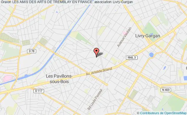 plan association Les Amis Des Arts De Tremblay En France. Livry-Gargan