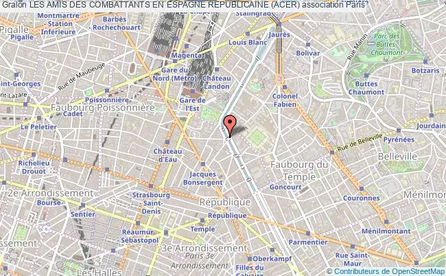 plan association Les Amis Des Combattants En Espagne Republicaine (acer) Paris