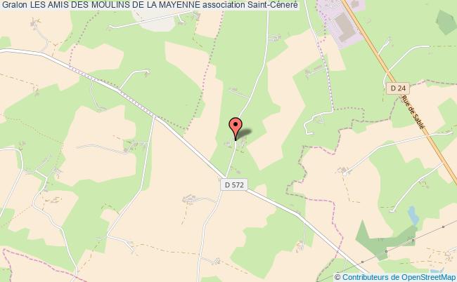 plan association Les Amis Des Moulins De La Mayenne Saint-Céneré