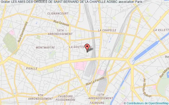plan association Les Amis Des Orgues De Saint Bernard De La Chapelle Aosbc Paris