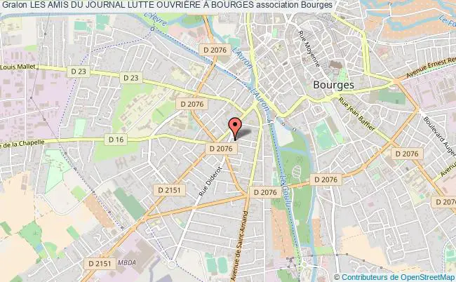 plan association Les Amis Du Journal Lutte OuvriÈre À Bourges Bourges