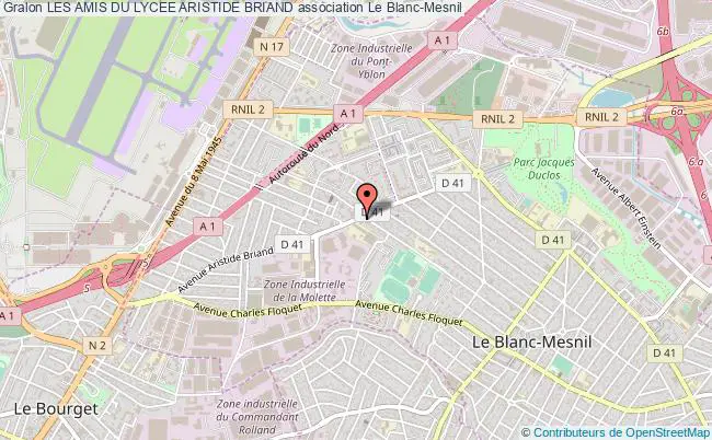 plan association Les Amis Du Lycee Aristide Briand Le    Blanc-Mesnil