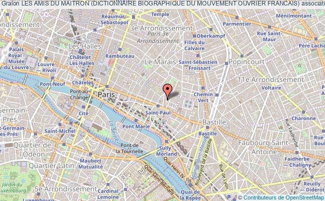 plan association Les Amis Du Maitron (dictionnaire Biographique Du Mouvement Ouvrier Francais) Paris