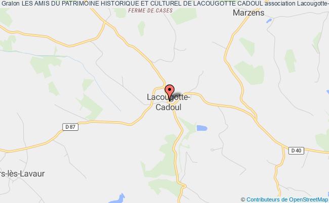 plan association Les Amis Du Patrimoine Historique Et Culturel De Lacougotte Cadoul Lacougotte-Cadoul