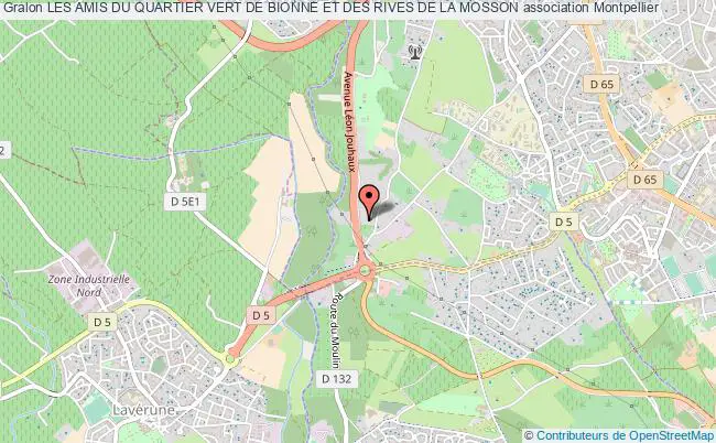 plan association Les Amis Du Quartier Vert De Bionne Et Des Rives De La Mosson Montpellier