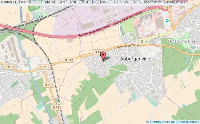plan association Les Amis(es) De Marie - Antenne D'aubergenville (les Yvelines) Aubergenville