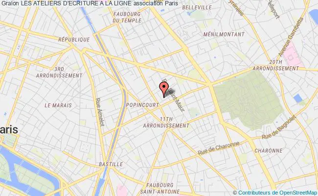 plan association Les Ateliers D'ecriture A La Ligne Paris