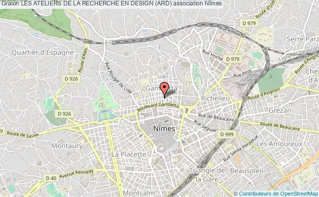 plan association Les Ateliers De La Recherche En Design (ard) Nîmes