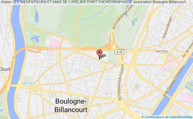 plan association Les Bienfaiteurs Et Amis De L'atelier D'art Choregraphique Boulogne-Billancourt