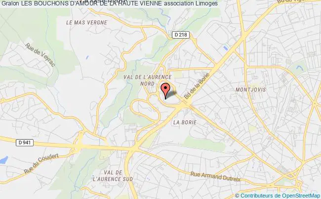plan association Les Bouchons D'amour De La Haute Vienne Limoges