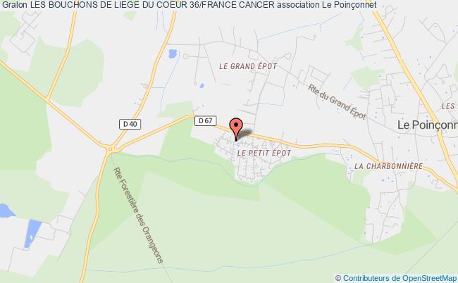 plan association Les Bouchons De Liege Du Coeur 36/france Cancer Le    Poinçonnet