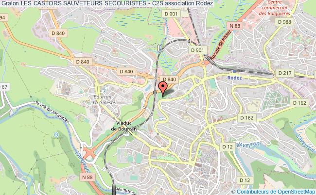 plan association Les Castors Sauveteurs Secouristes - C2s Rodez