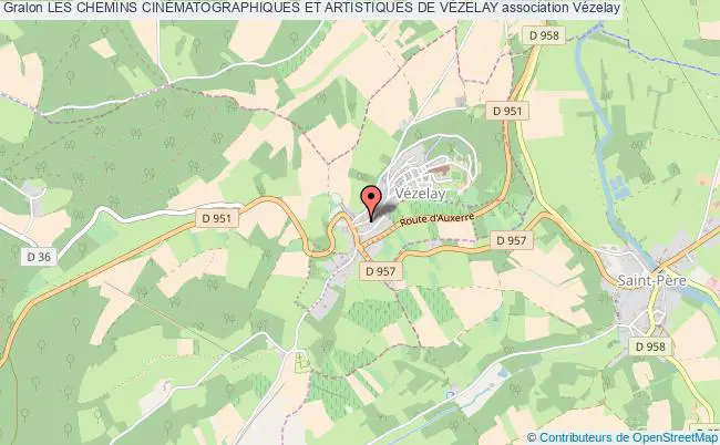 plan association Les Chemins CinÉmatographiques Et Artistiques De VÉzelay Vézelay