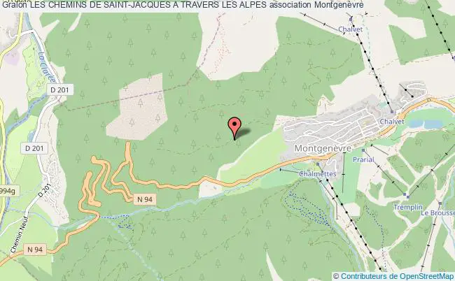 plan association Les Chemins De Saint-jacques A Travers Les Alpes Montgenèvre