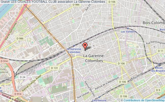 plan association Les Cigales Football Club La    Garenne-Colombes