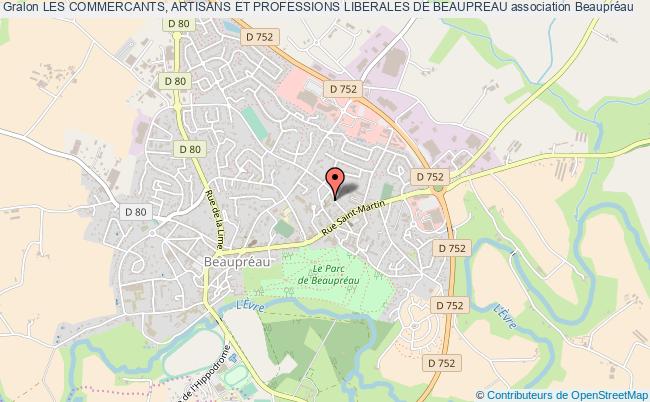 plan association Les Commercants, Artisans Et Professions Liberales De Beaupreau Beaupréau-en-Mauges