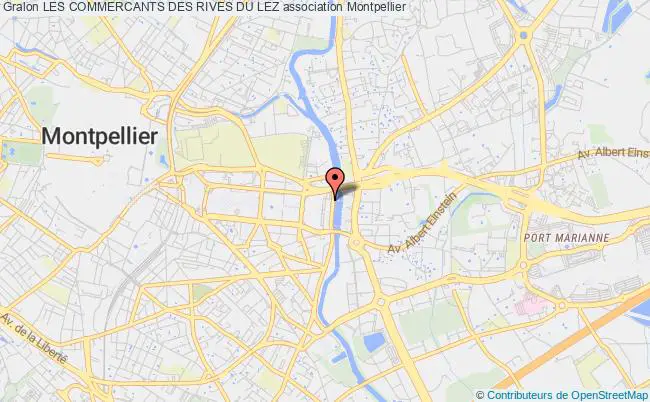 plan association Les Commercants Des Rives Du Lez Montpellier