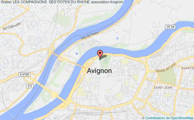 plan association Les Compagnons  Des Cotes Du Rhone Avignon