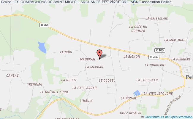 plan association Les Compagnons De Saint Michel  Archange Province Bretagne Peillac