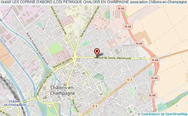 plan association Les Copains D'abord (lcd) Petanque Chalons En Champagne Châlons-en-Champagne