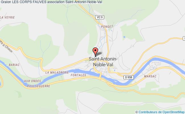 plan association Les Corps Fauves Saint-Antonin-Noble-Val