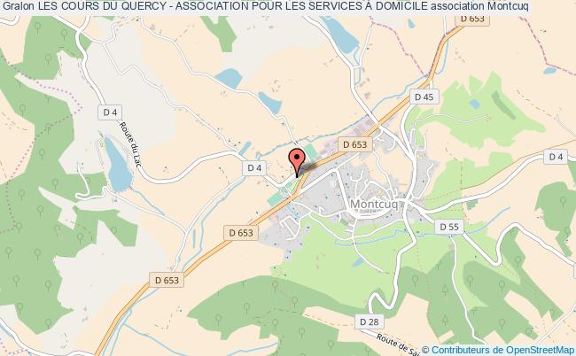 plan association Les Cours Du Quercy - Association Pour Les Services À Domicile Montcuq