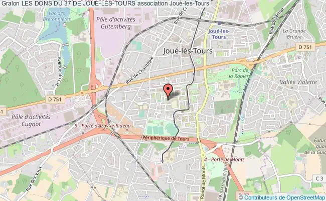 plan association Les Dons Du 37 De JouÉ-lÈs-tours Joué-lès-Tours