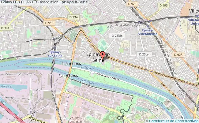 plan association Les Filantes Épinay-sur-Seine