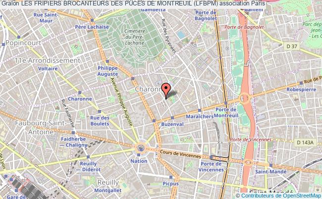 plan association Les Fripiers Brocanteurs Des Puces De Montreuil (lfbpm) Paris