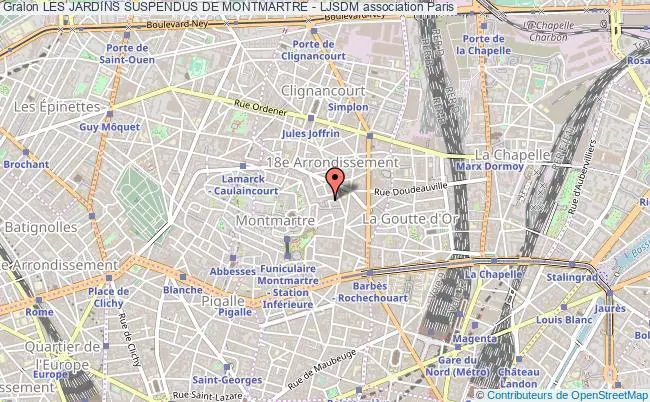 plan association Les Jardins Suspendus De Montmartre - Ljsdm Paris 18e