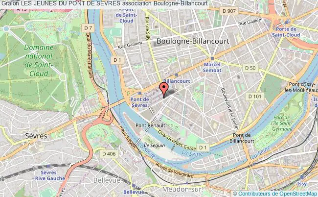 plan association Les Jeunes Du Pont De Sevres Boulogne-Billancourt