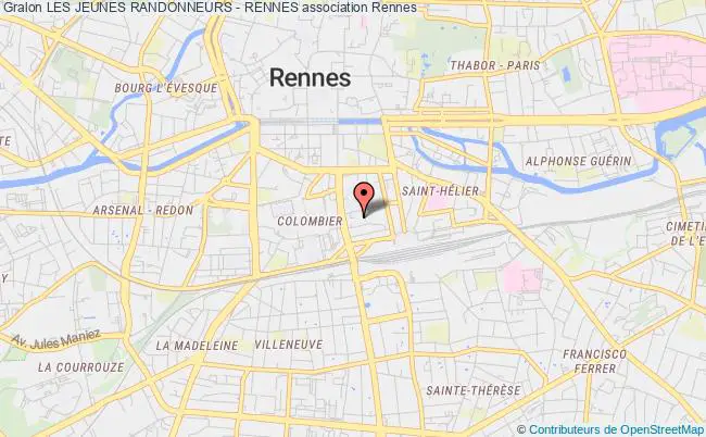 plan association Les Jeunes Randonneurs - Rennes Rennes