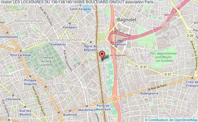 plan association Les Locataires Du 136/138/140/140bis Boulevard Davout Paris