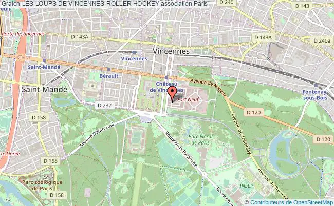 plan association Les Loups De Vincennes Roller Hockey Paris cedex 12