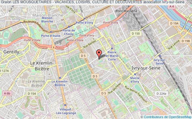 plan association Les Mousquetaires - Vacances, Loisirs, Culture Et Decouvertes Ivry-sur-Seine
