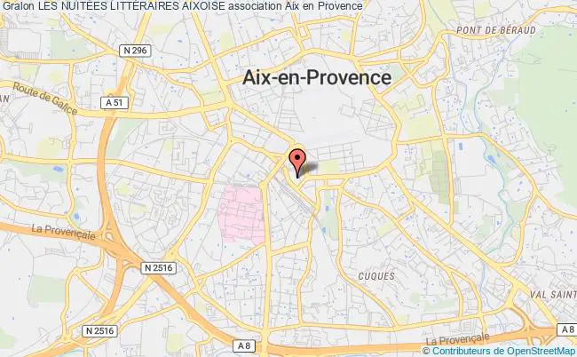 plan association Les NuitÉes LittÉraires Aixoise Aix-en-Provence