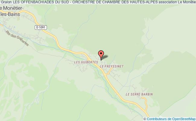 plan association Les Offenbachiades Du Sud - Orchestre De Chambre Des Hautes-alpes Le    Monêtier-les-Bains