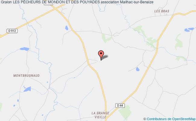 plan association Les PÊcheurs De Mondon Et Des Pouyades Mailhac-sur-Benaize