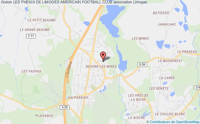 plan association Les PhÉnix De Limoges AmÉricain Football Club Limoges