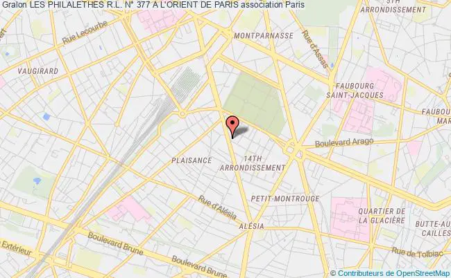 plan association Les Philalethes R.l. N° 377 A L'orient De Paris Paris