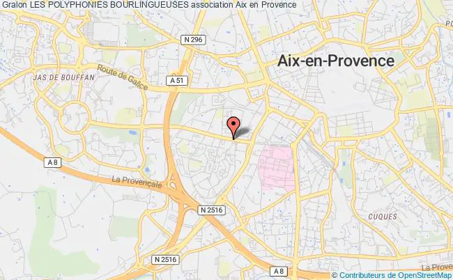 plan association Les Polyphonies Bourlingueuses Aix-en-Provence