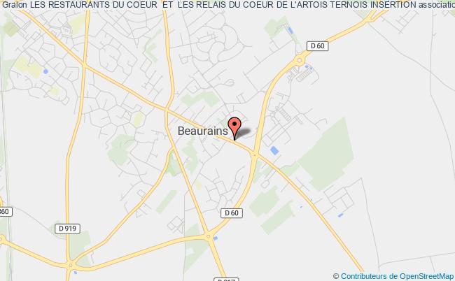 plan association Les Restaurants Du Coeur  Et  Les Relais Du Coeur De L'artois Ternois Insertion Beaurains