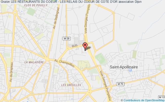 plan association Les Restaurants Du Coeur - Les Relais Du Coeur De Cote D'or Dijon