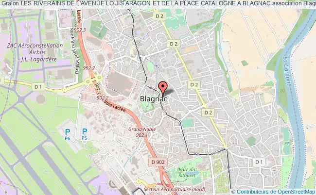plan association Les Riverains De L'avenue Louis Aragon Et De La Place Catalogne A Blagnac Blagnac