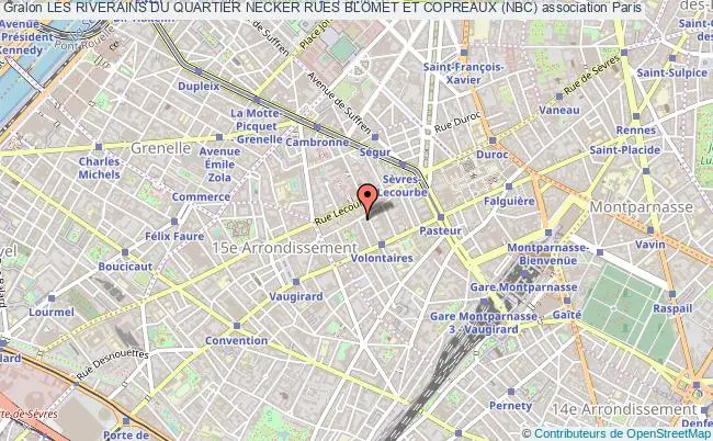 plan association Les Riverains Du Quartier Necker Rues Blomet Et Copreaux (nbc) Paris