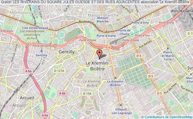 plan association Les Riverains Du Square Jules Guesde Et Des Rues Adjacentes Le    Kremlin-Bicêtre